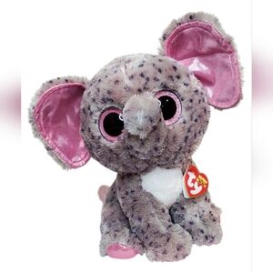 Ty Beanie Boos 2015 "Specks" Pink & Grey Elephant - 9" Plush w/Original Hang Tag